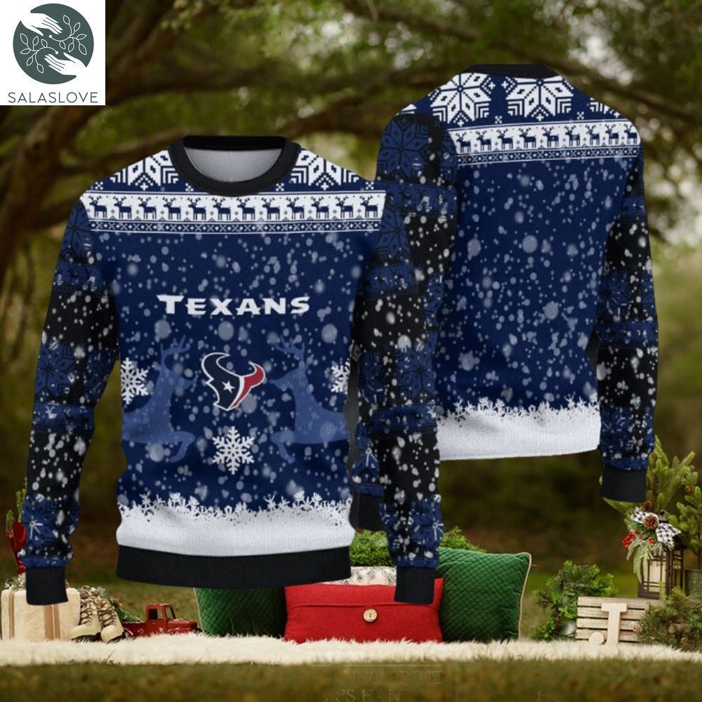NFL Houston Texans Christmas Reindeer V2 Sport Christmas Ugly Sweater
