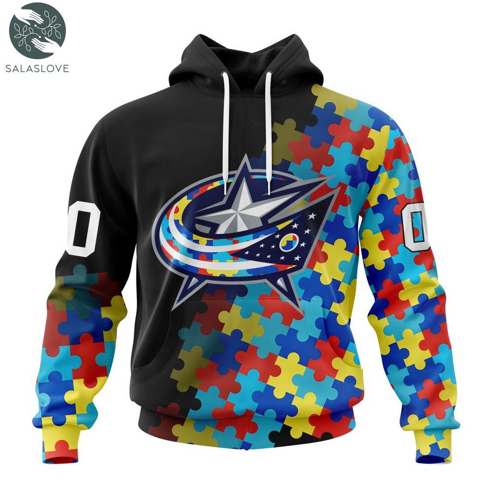 NHL Columbus Blue Jackets Special Autism Awareness Design Hoodie