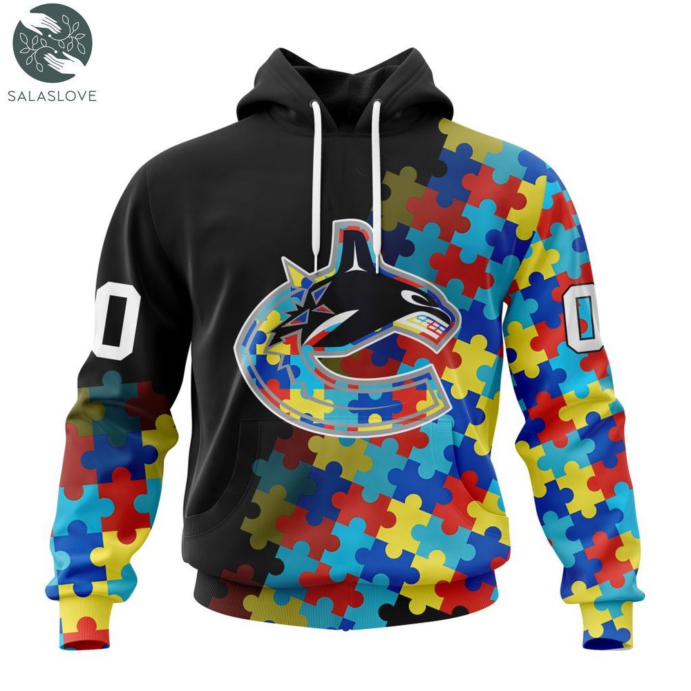 NHL Vancouver Canucks Special Autism Awareness Design Hoodie
