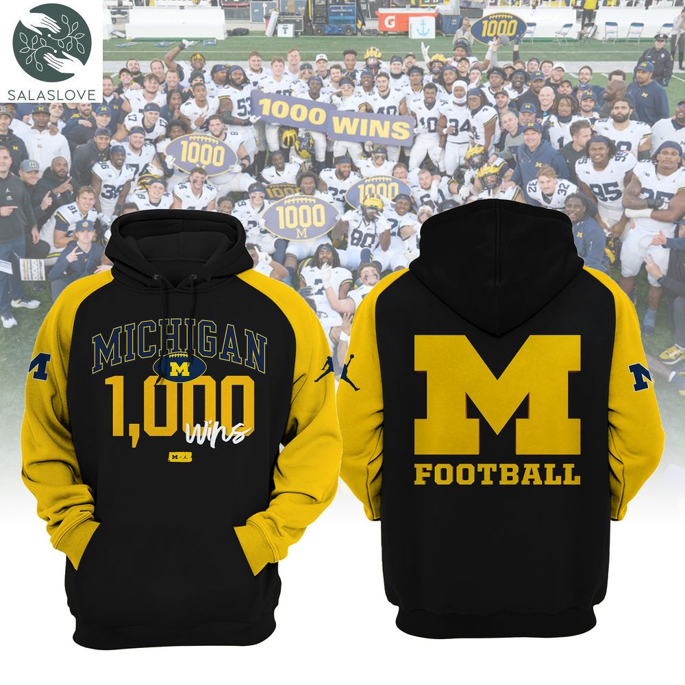 1000 Wins Michigan Wolverines Football Hoodie HT040102

