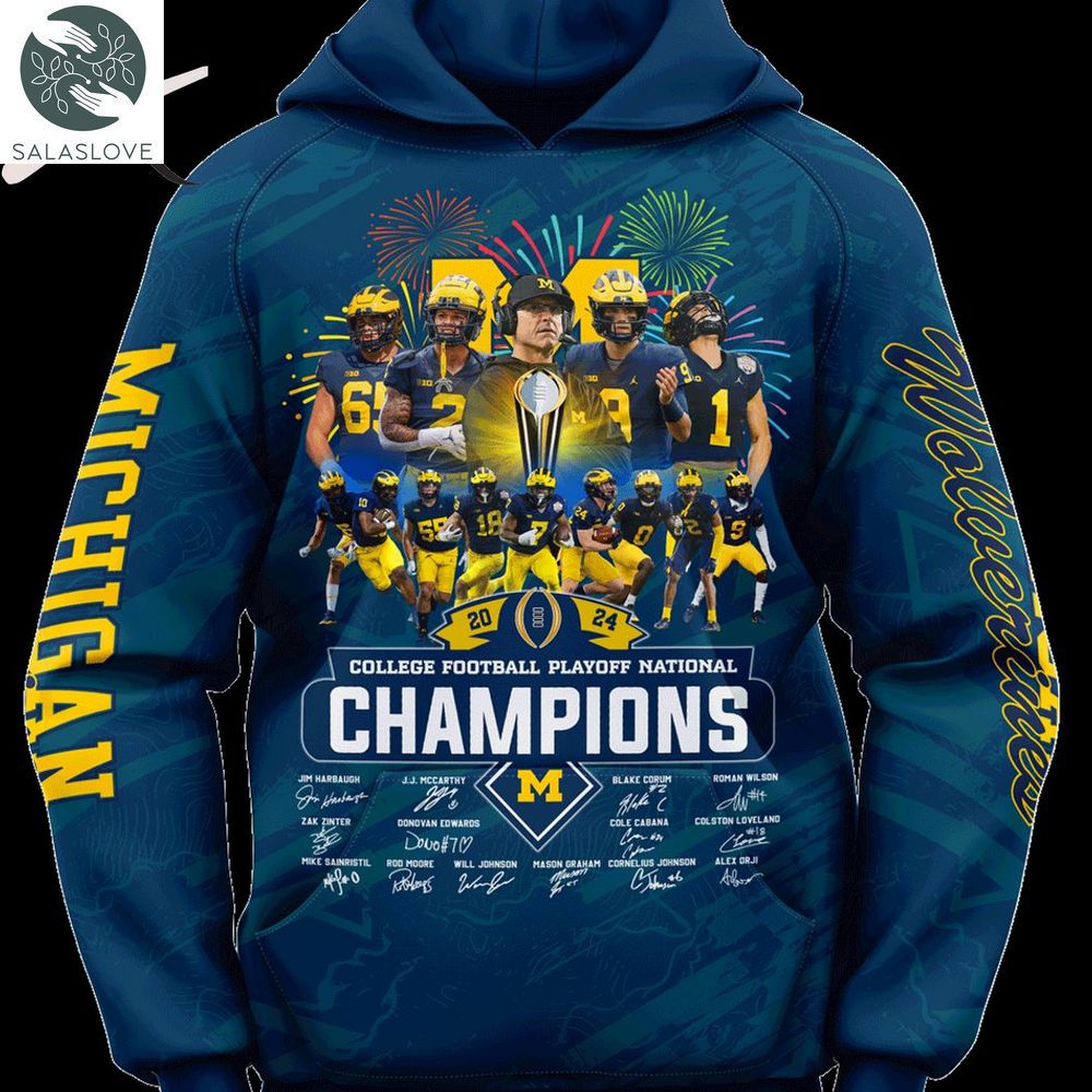 2024 College Football Playoff National Champions Michigan Wolverines 3D Unisex Hoodie HT300104

