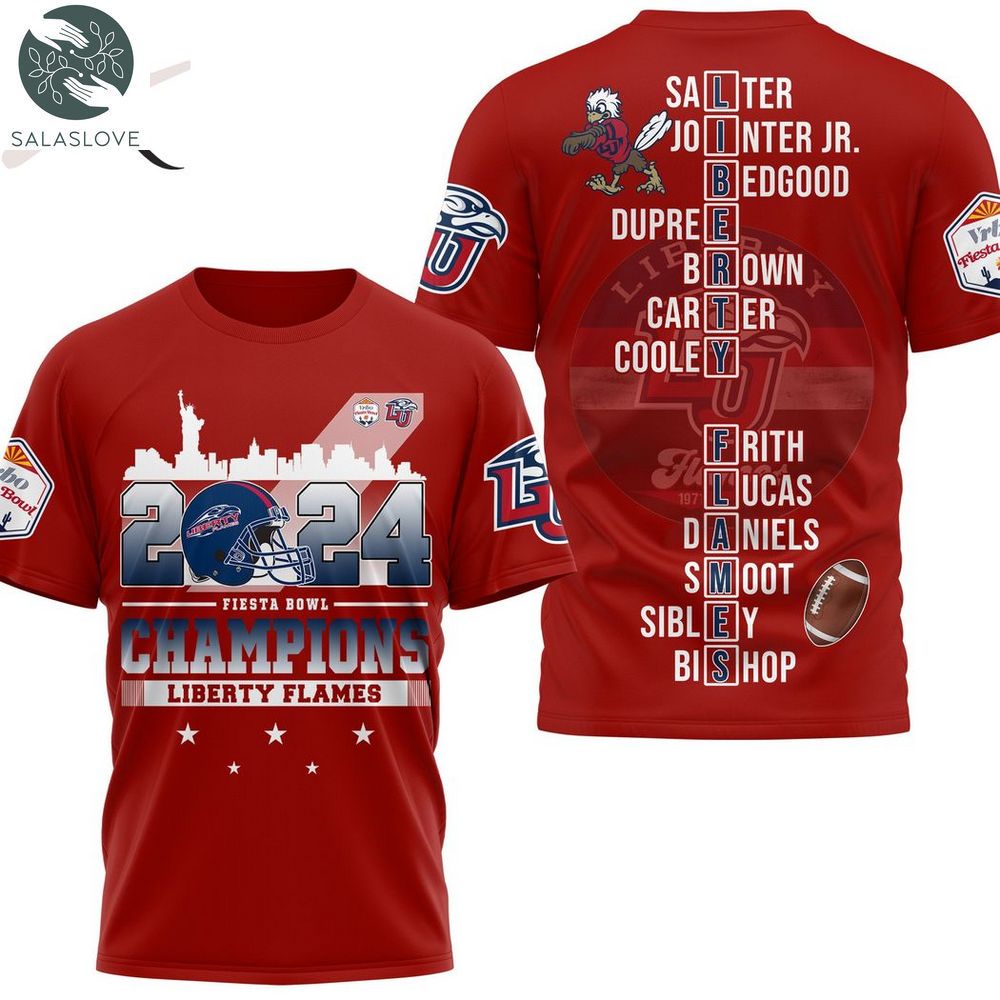2024 Fiesta Bowl Champions Liberty Flames 3D T-Shirt HT150105


