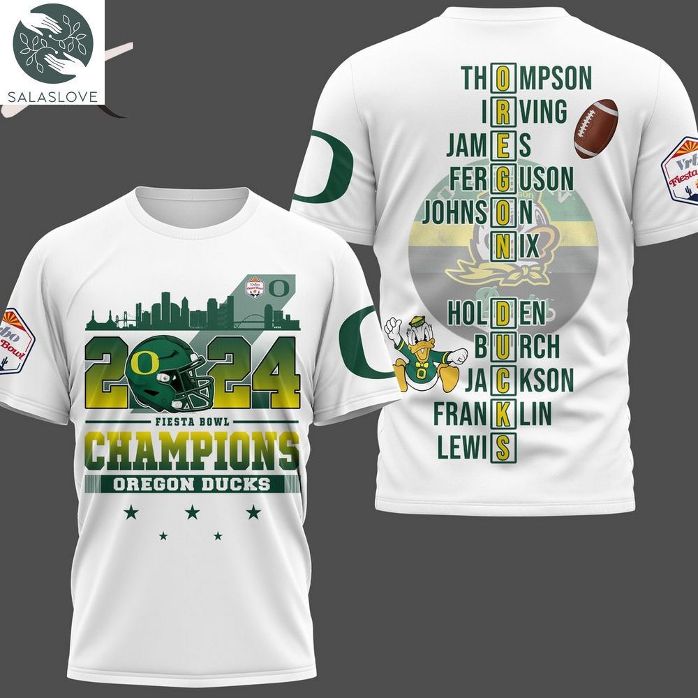 2024 Fiesta Bowl Champions Oregon Ducks 3D T-Shirt HT150106


