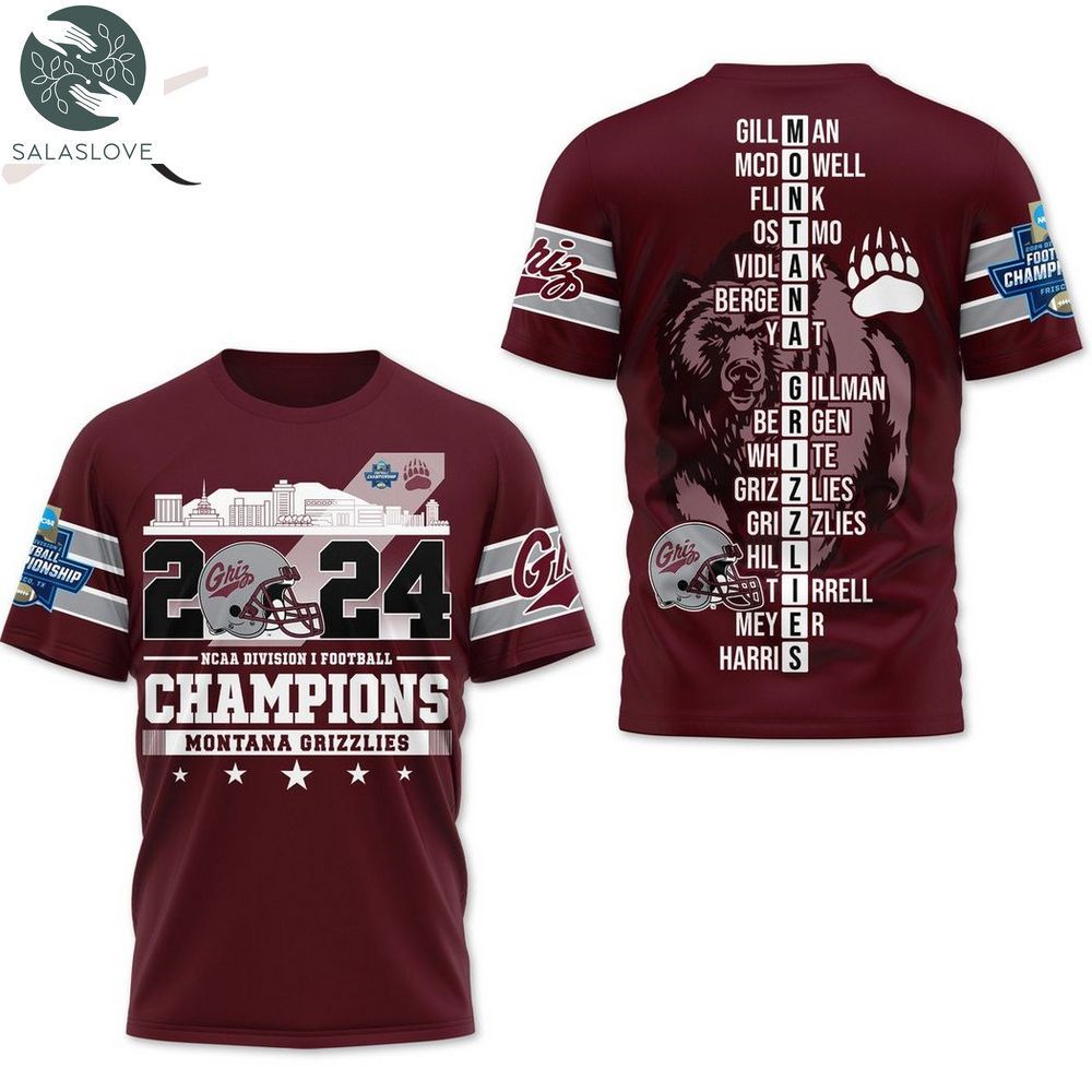 2024 Ncaa Division Football Champions Montana Grizzlies 3d T Shirt Ht150107 1 Sxt3qf 