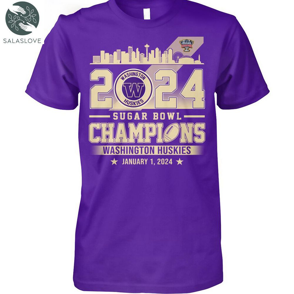 2024 Washington Huskies Champions Football Sugar Bowl T Shirt HT140102

