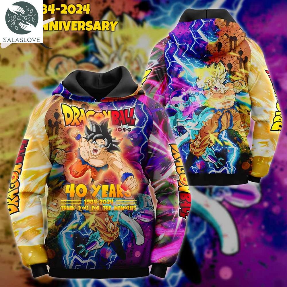 40th Anniversary 1984 – 2024 Dragon Ball Thank You For The Memories 3D Unisex Hoodie HT300101


