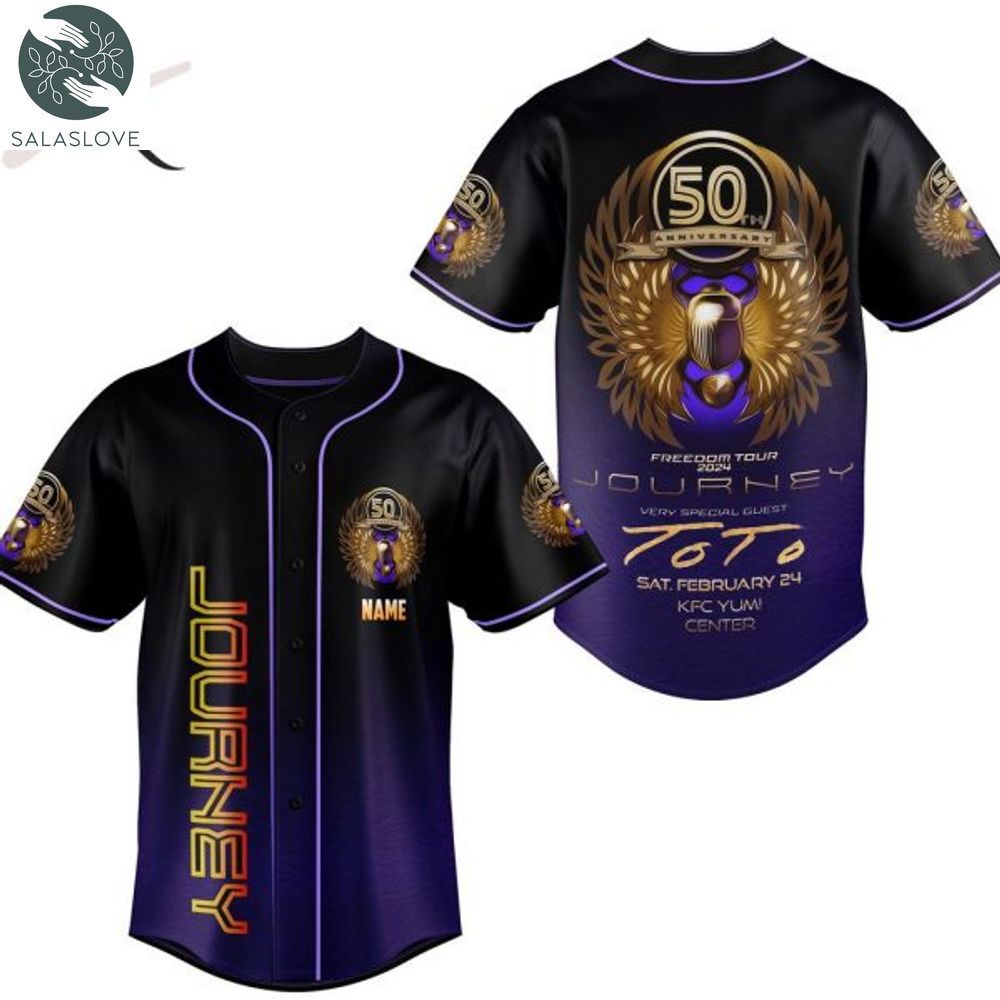 50th Anniversary Freedom Tour 2024 Journey Very Special Guest ToTo Sat, February 24 KFC Yum Center Baseball Jersey HT200102

