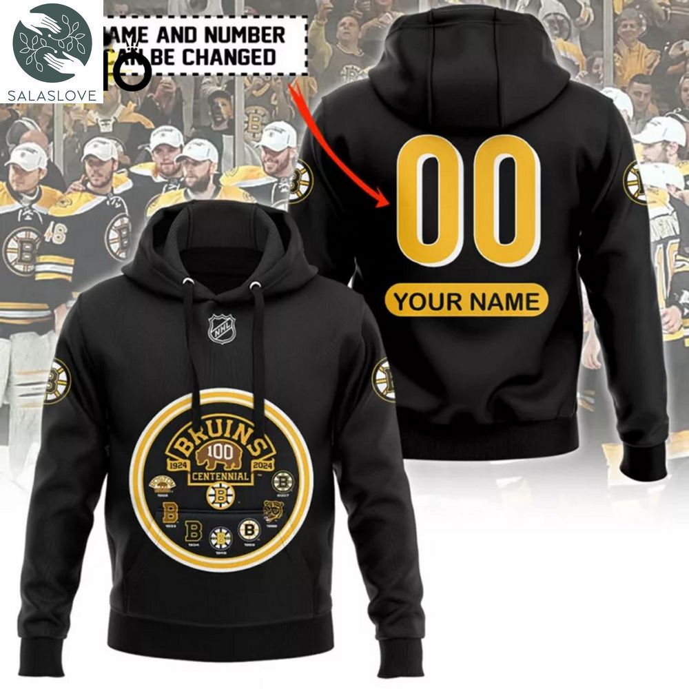 Boston Bruins Hockey Logo Custom Premium Black Hoodie HT300119

