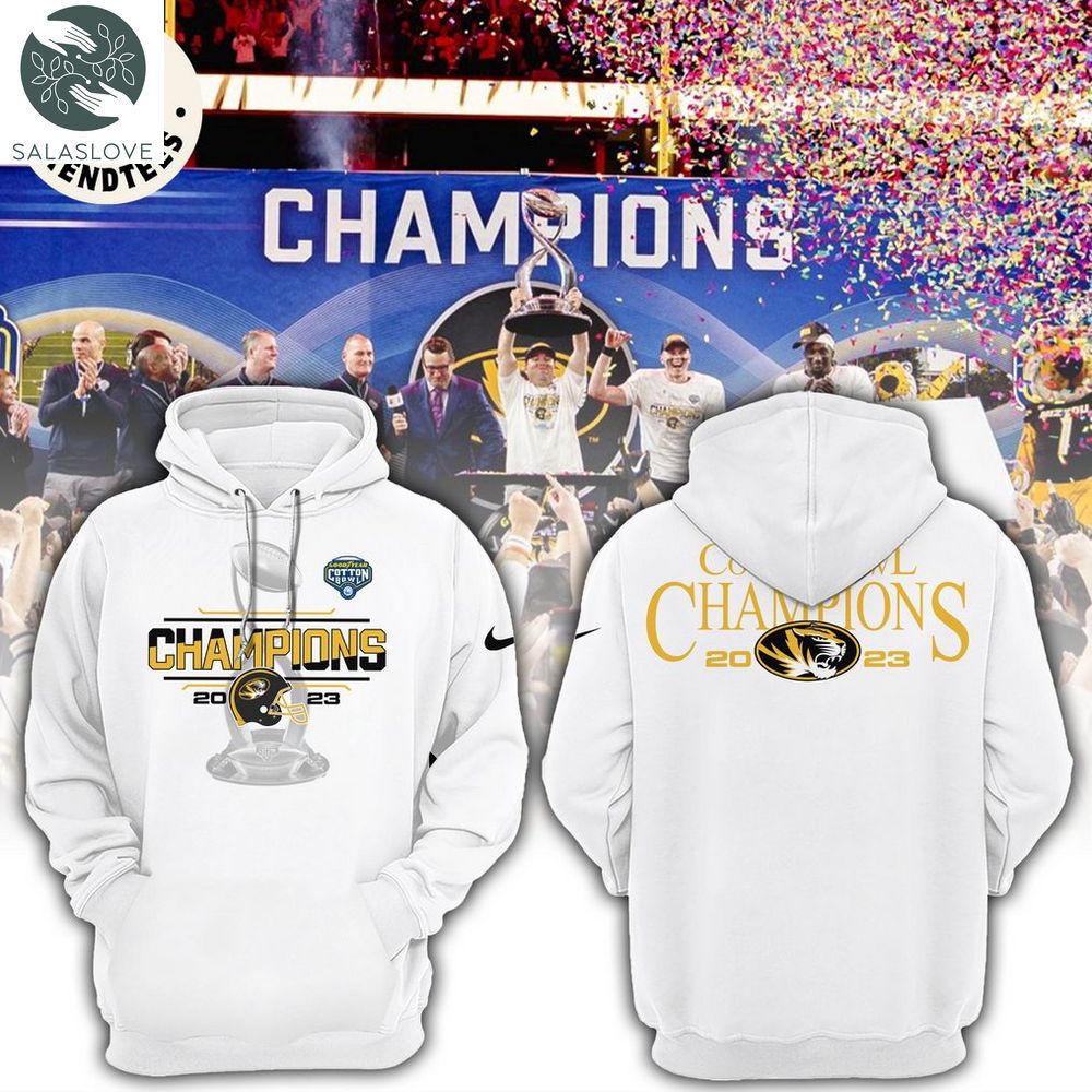 Champions 2023 Mizzou Football Home Of The Mighty Tigers Design White 3D Hoodie HT250104