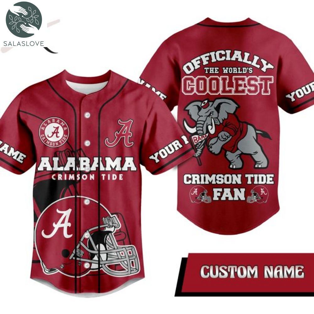 Custom Name Alabama Crimson Tide Offically The World’s Coolest Crimson Tide Fan Baseball Jersey HT190103

