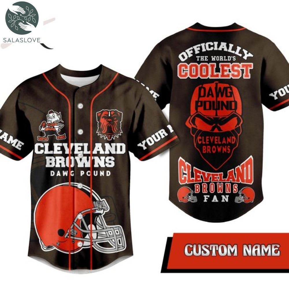 Custom Name Cleveland Browns Dawg Pound Offically The World’s Coolest Cleveland Browns Fan Baseball Jersey HT190105


