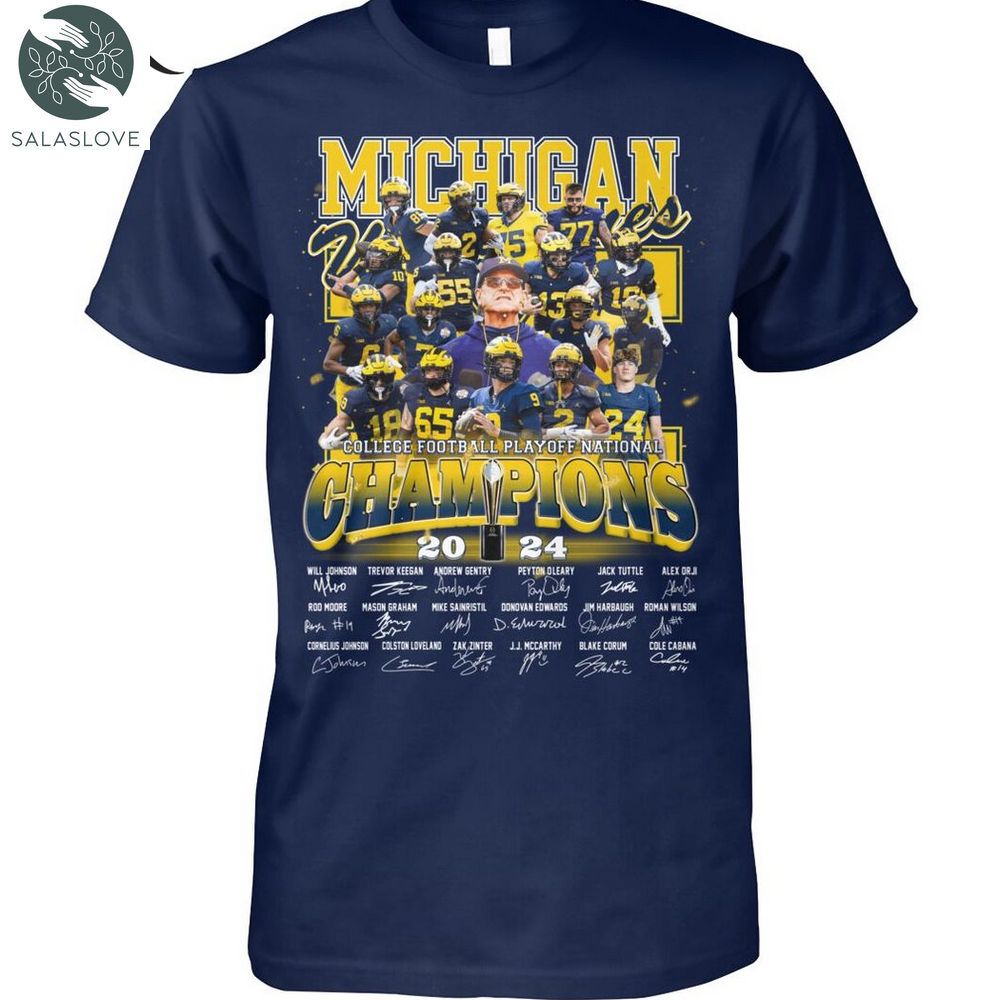 Michigan Wolverines College Football Playoff National Champions 2024 T-Shirt HT150114

