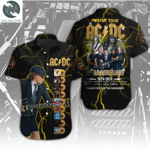 ACDC Pwr Up Tour 51st Anniversary 1973-2024 Thank You For The Memories Hawaiian Shirt

