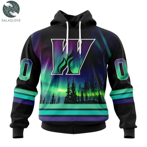 AHL Calgary Wranglers Special Design With Northern Lights Hoodie